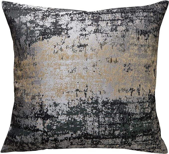 Metallic Gold Black Gray Cushion Cases Luxury European Throw Pillow Covers Soft Black Decorative ... | Amazon (US)