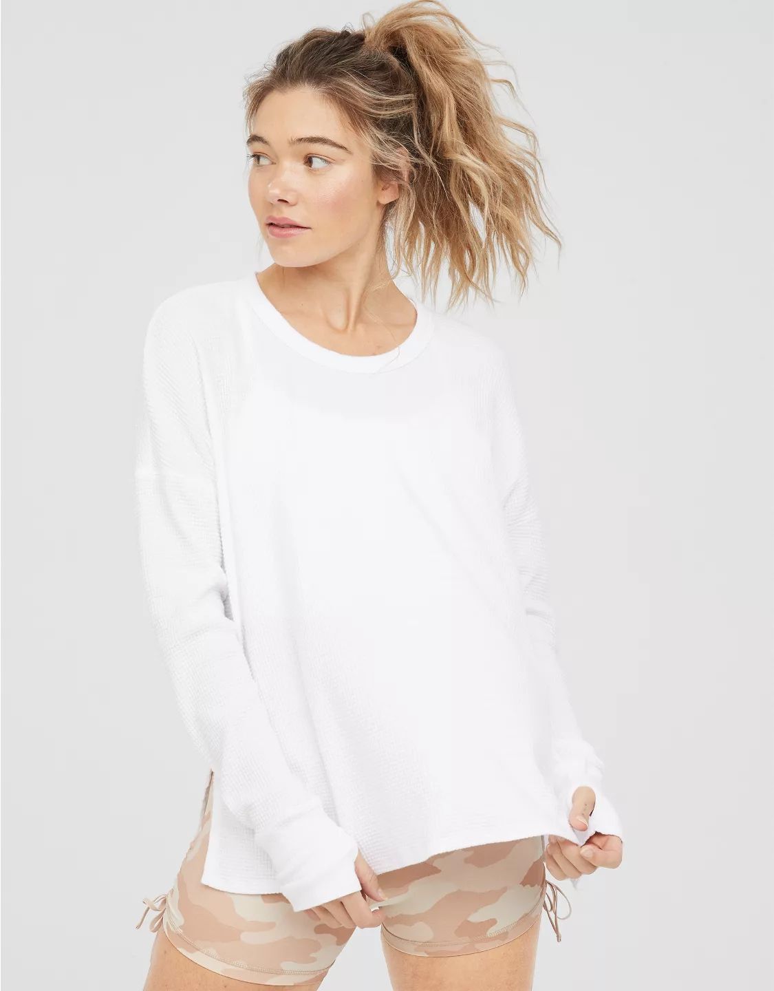 OFFLINE By Aerie Wow! Waffle Long Sleeve T-Shirt | Aerie