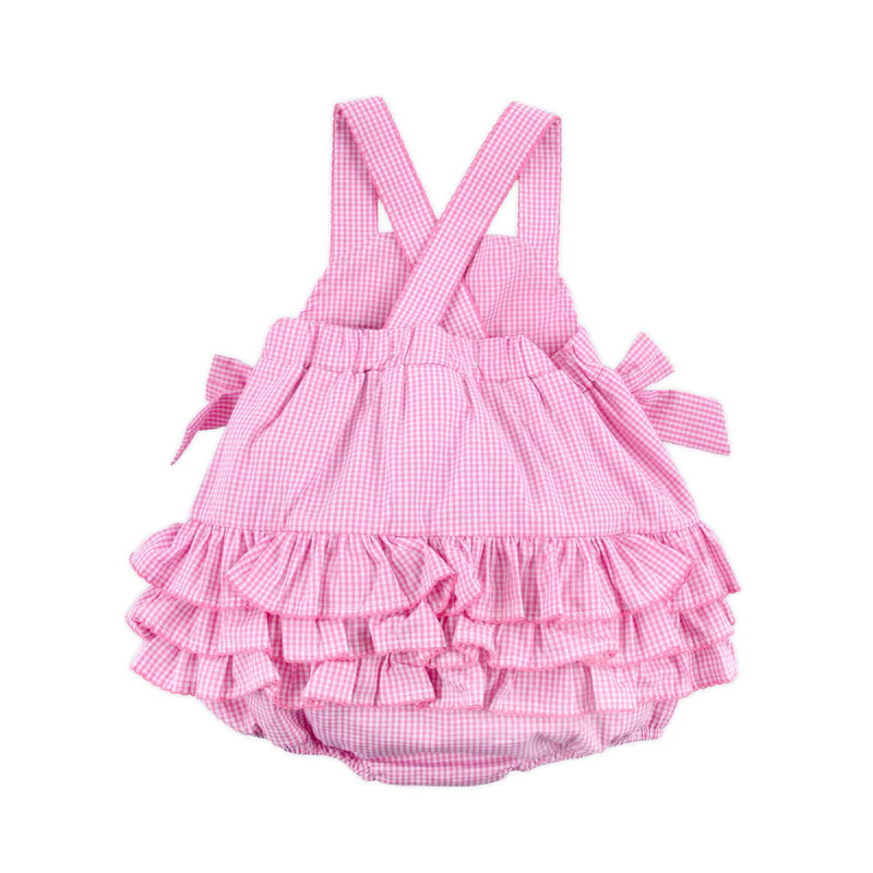 Pink Gingham Skyler Bubble | Classic Whimsy