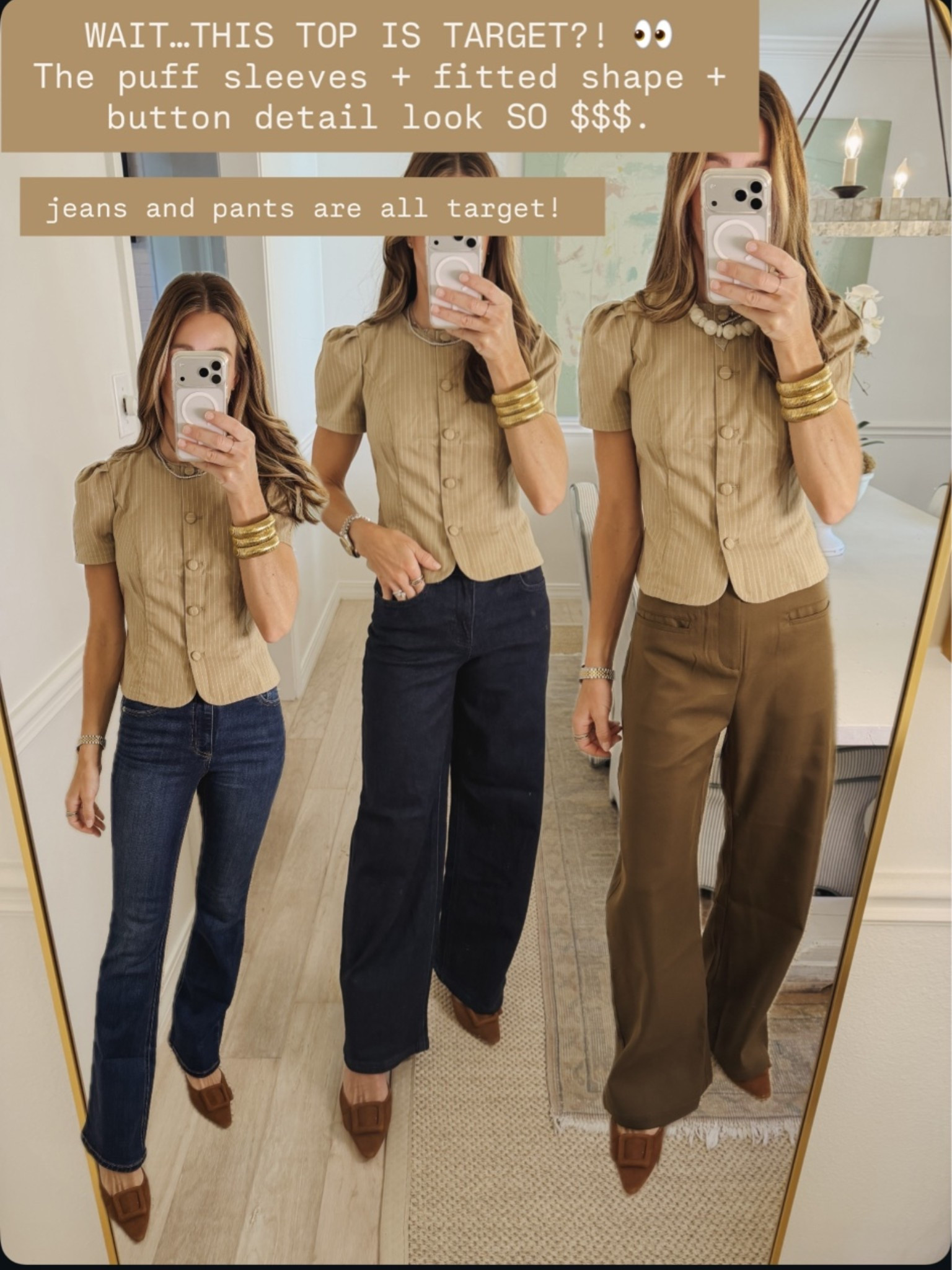 This target top looks so much more $$$ than it is! So many ways to style it. Wearing size XS. Size 0 in jeans and size 0 in the olive pants. All from Target

#LTKootd #LTKgrwm #LTKmomlife