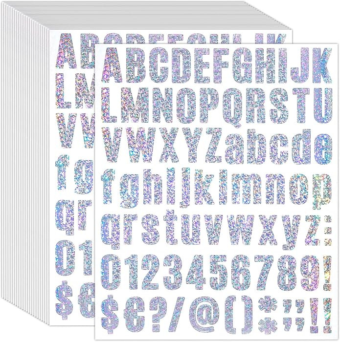 1944 Pcs 24 Sheets Glitter Letters Stickers Rhinestone Sparkly Iridescent Holographic Waterproof ... | Amazon (US)