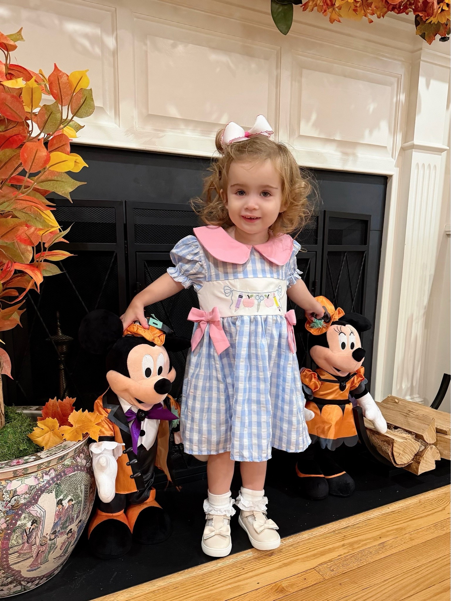 Caroline’s Preschool Open House Look 🎀🩵🎃

Caroline is all ready for open house at preschool! 🥹🎀 I couldn’t resist this sweet blue gingham dress with the oversized pink collar and bows—it’s giving the cutest classic schoolgirl look. 🩵💕 Paired with her little bow shoes, ruffle socks and her favorite Mickey & Minnie Halloween friends, she’s officially ready for her big preschool debut! 🍂🎃

Such a precious fall transition outfit for little girls—classic gingham, Peter Pan collar, pink bows, back-to-school style, toddler girl outfit, preschool outfit, girls’ fall fashion, and cute Southern-inspired children’s clothing. 🎀🩵✨

#LTKHome #LTKKids #LTKBaby