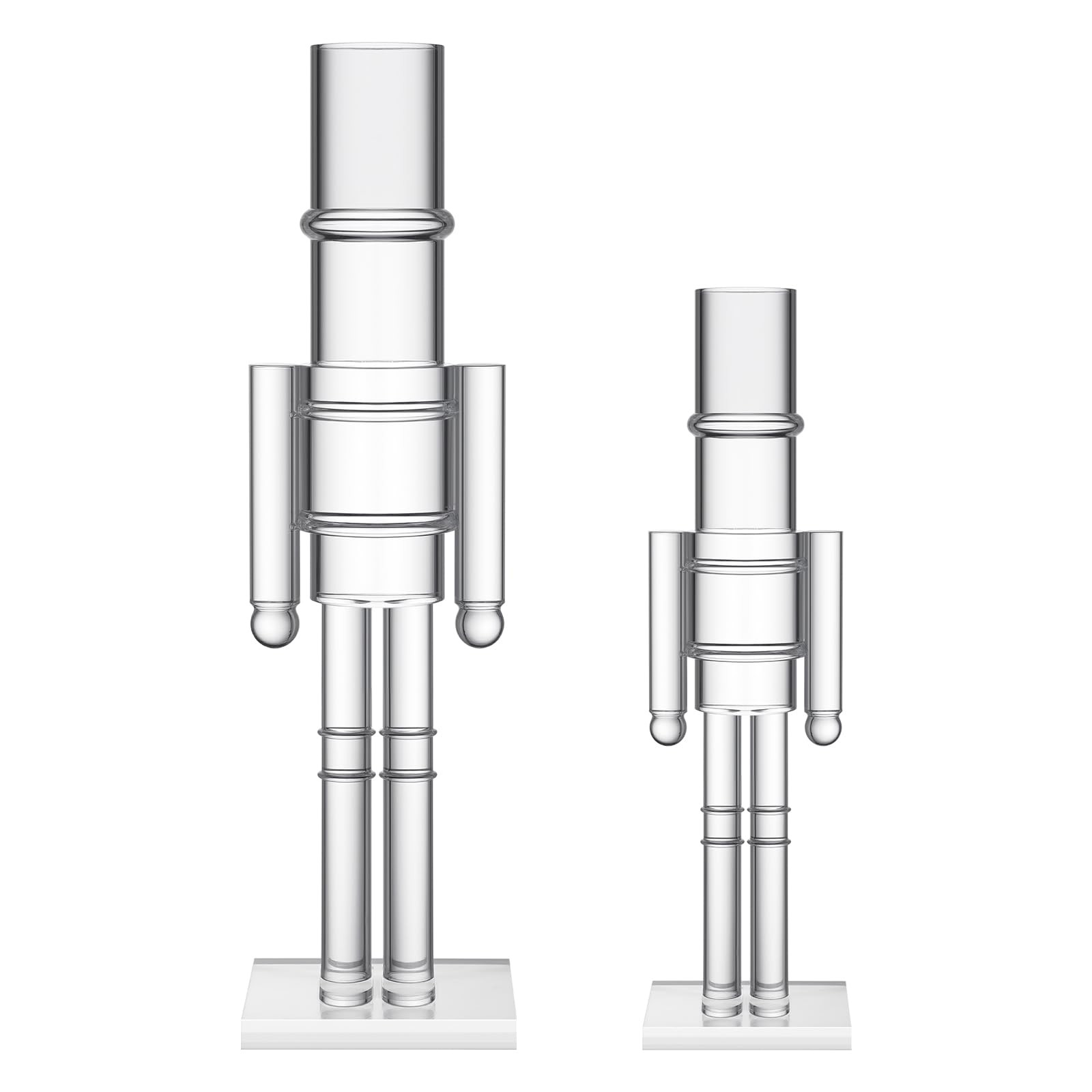 Thyle 2 Pack Christmas Acrylic Nutcracker Traditional Christmas Decorations Transparent Nutcracke... | Amazon (US)
