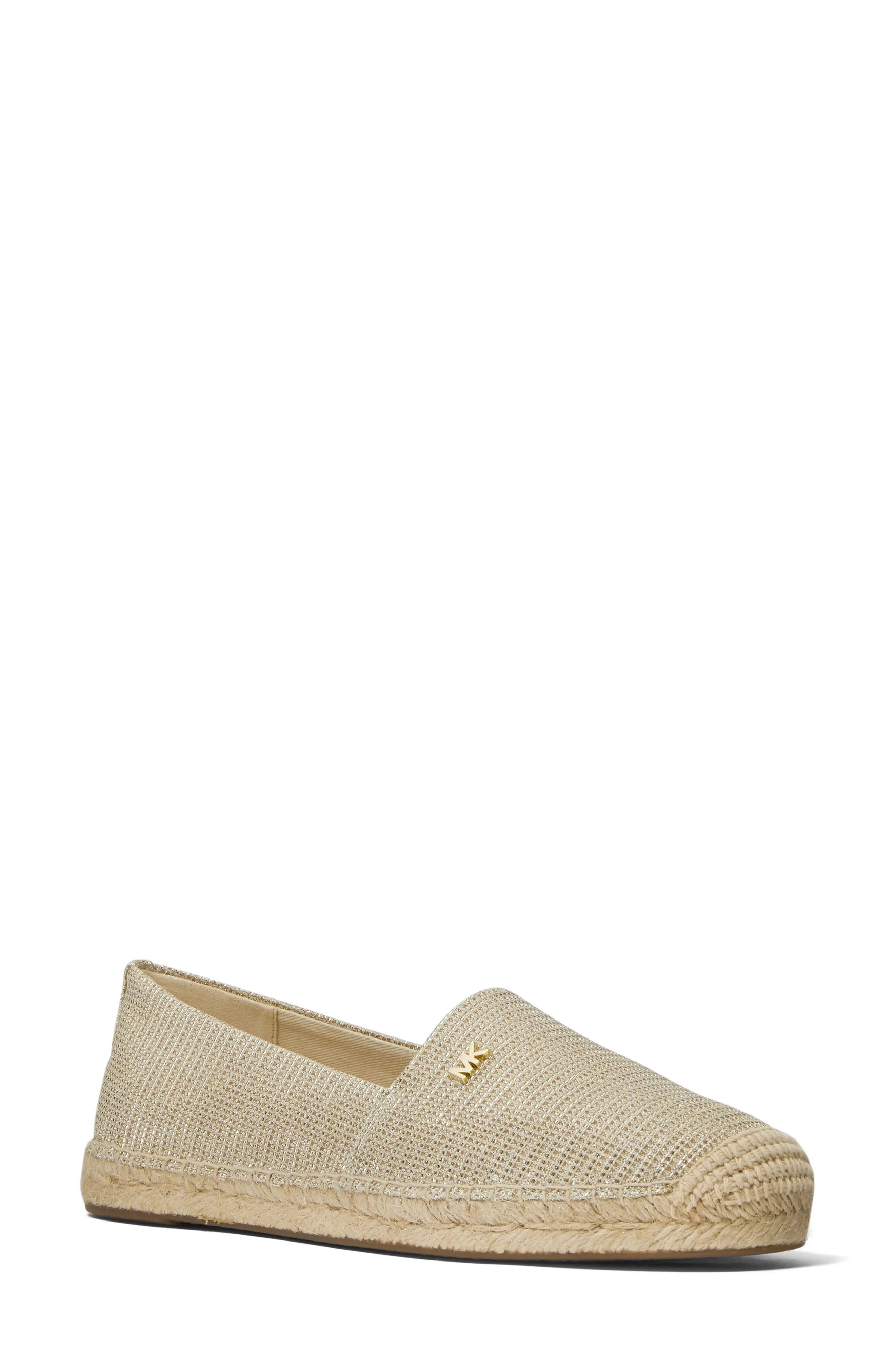 MICHAEL Michael Kors 'Kendrick' Slip-On Espadrille Flat in Light Gold at Nordstrom, Size 7.5 | Nordstrom