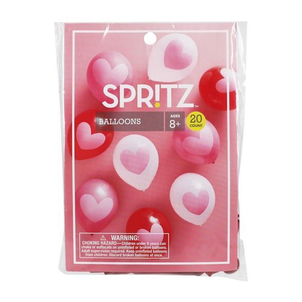 20ct Valentine&#39;s Day Heart Printed Balloons - Spritz&#8482; | Target