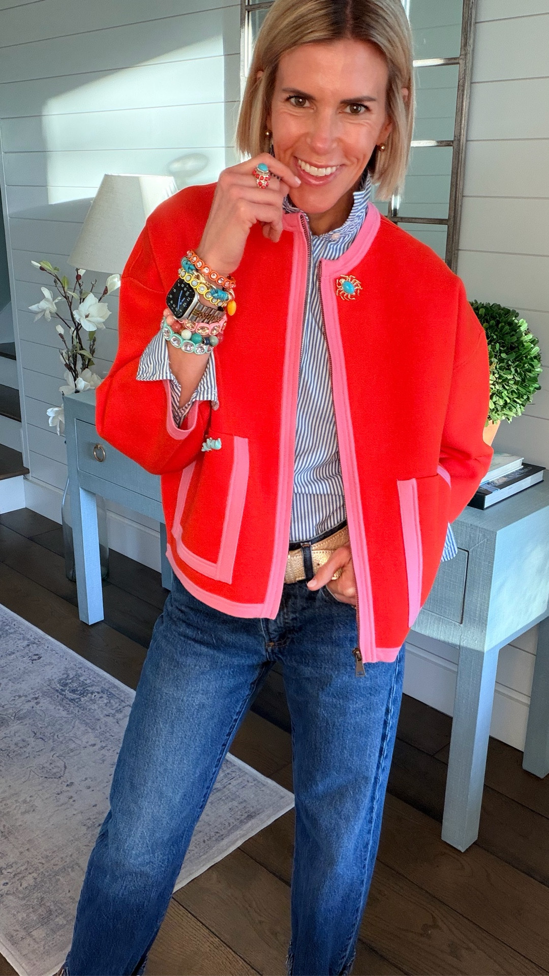 Styling bright colors and brooches today 🩷🧡 Brooch below for all the details ⭐️

I have loved seeing how people style brooches. They are such a fun addition and pop to any outfit or bag. Today I added this fun spider 🕷️ brooch at the top then 3 little minis along the top of the pocket. 🍓🦛🦔 something different and unique. If you wear brooches how do you style yours?

And you know I love color and all the extras  😘🤷🏼‍♀️ brings me my joy and you can’t steal my joy 😉

#LTKootd #LTKgrwm #LTKWorkwear