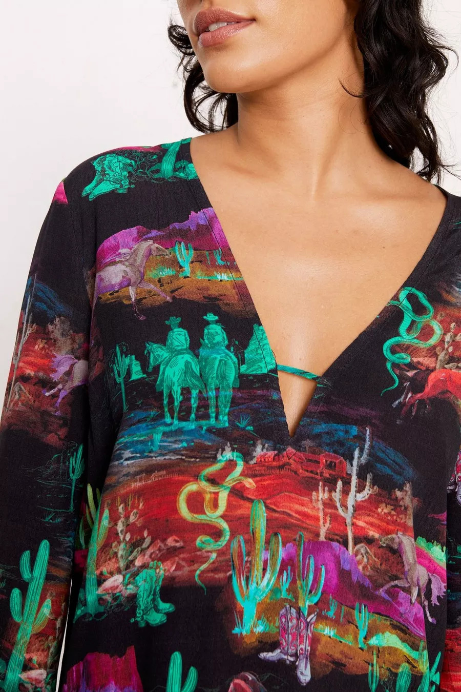 Rodeo Plunge Smock Mini Dress | Nasty Gal US