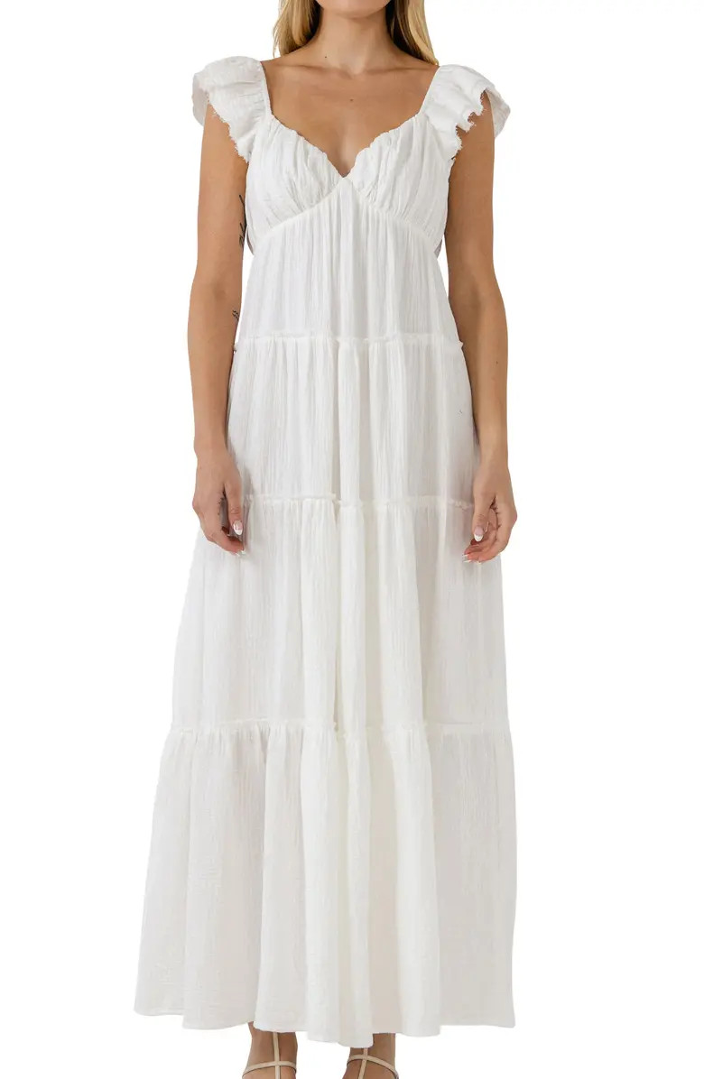 Sweetheart Neck Cotton Gauze Tiered Maxi Dress | Nordstrom