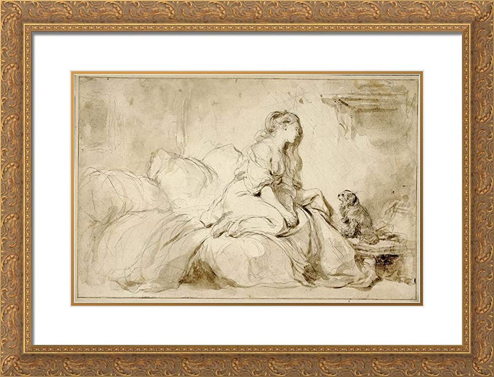 Fragonard, Jean-Honore 24x19 Gold Ornate Frame and Double Matted Museum Art Print Titled Oh! If O... | Amazon (US)