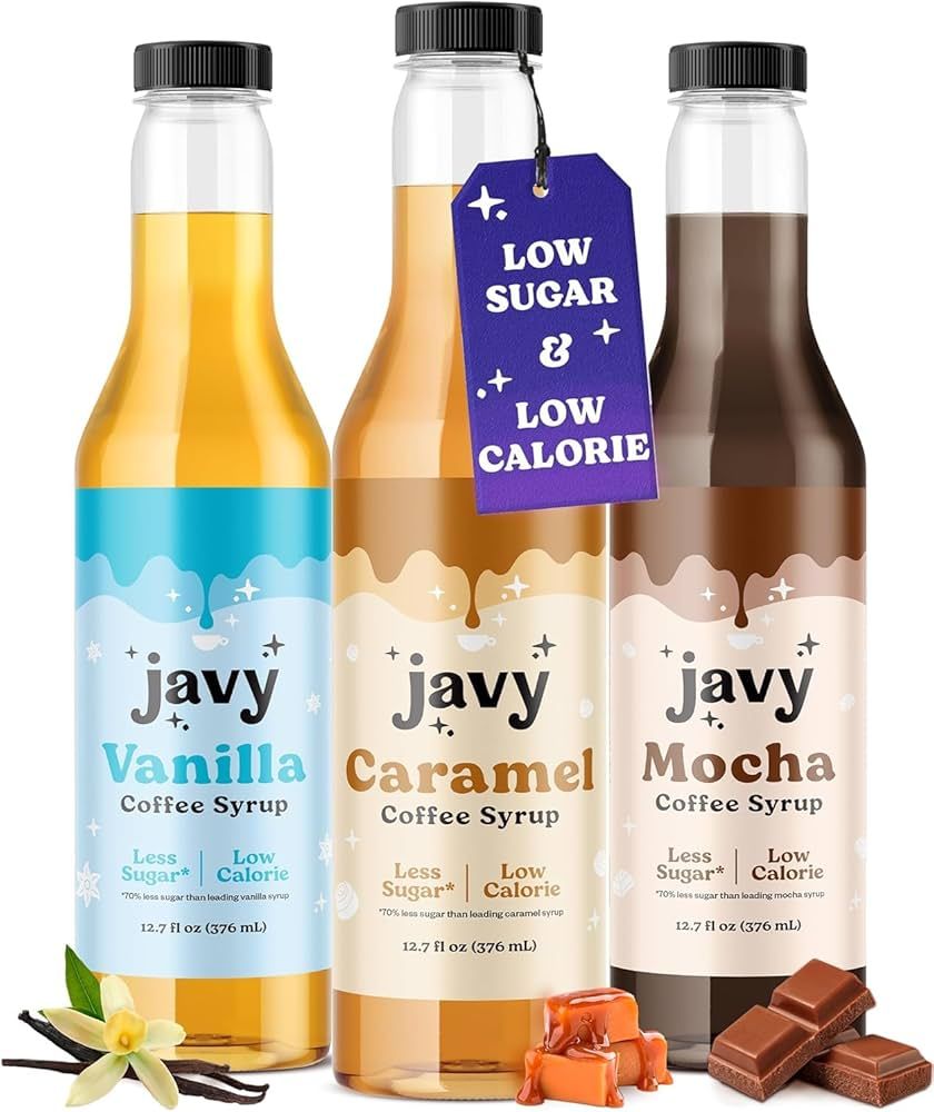 Javy Premium Coffee Syrup, Low Sugar - Low Calorie, Coffee Flavoring Syrup, Coffee Bar Accessorie... | Amazon (US)