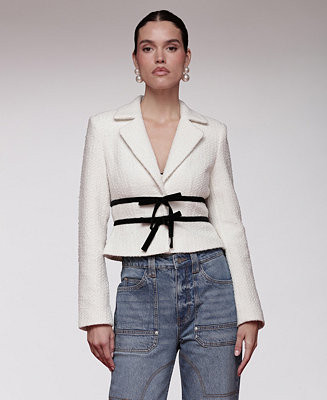 Avec Les Filles Women's Bow Detail Long-Sleeve Lady Jacket - Macy's | Macy's