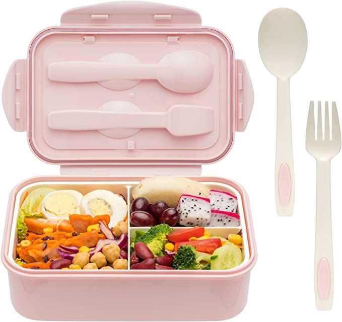 Bento Boxes for Adults - 1100 ML Bento Lunch Box For Kids Childrens With Spoon & Fork - Durable, ... | Amazon (US)