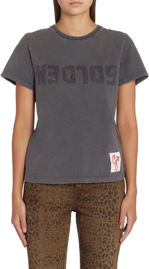 Golden Goose Distressed Cotton Logo Tee | Nordstrom | Nordstrom