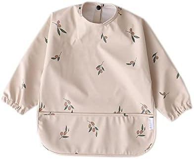 Waterproof Baby Bibs,Infant Toddler Long Sleeve Feeding Bib With Food Catcher,Easy Clean & Washab... | Amazon (US)