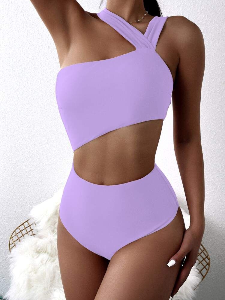 Cut-out Waist One Piece Swimsuit | SHEIN