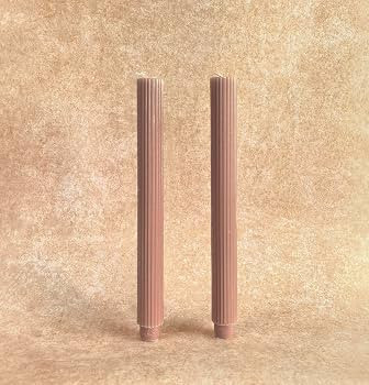 Ribbed Taper Candles, 2 Pack 10 Inch Brown Pink Decorative Candles, Unscented Soy Wax Candles for... | Amazon (US)