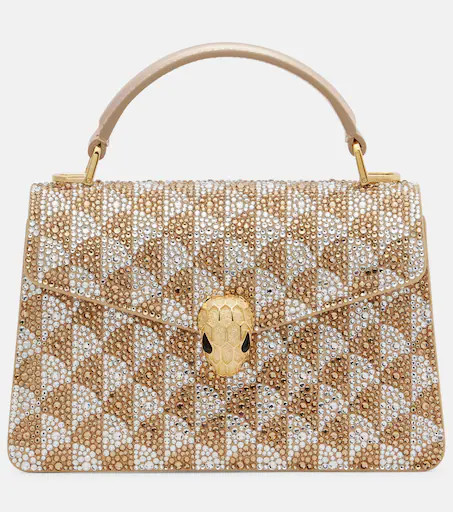 Bvlgari Serpenti Forever Mini embellished suede tote bag | Mytheresa (US/CA)