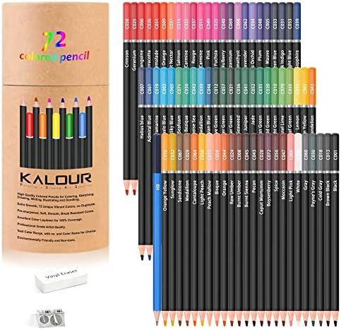 Kalour Colored Pencils for Adult Coloring Book,Set of 72 Colors,Artists Soft Core with Vibrant Co... | Amazon (US)