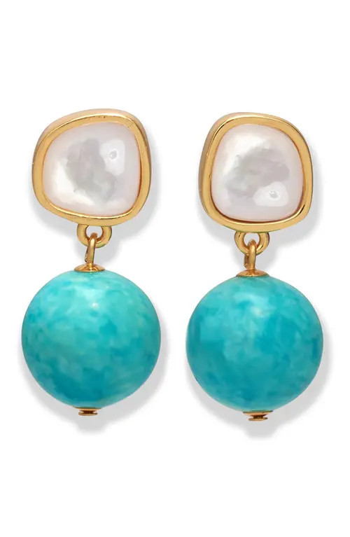 Lizzie Fortunato Rio Mother-of-Pearl & Amazonite Drop Earrings in Blue at Nordstrom | Nordstrom