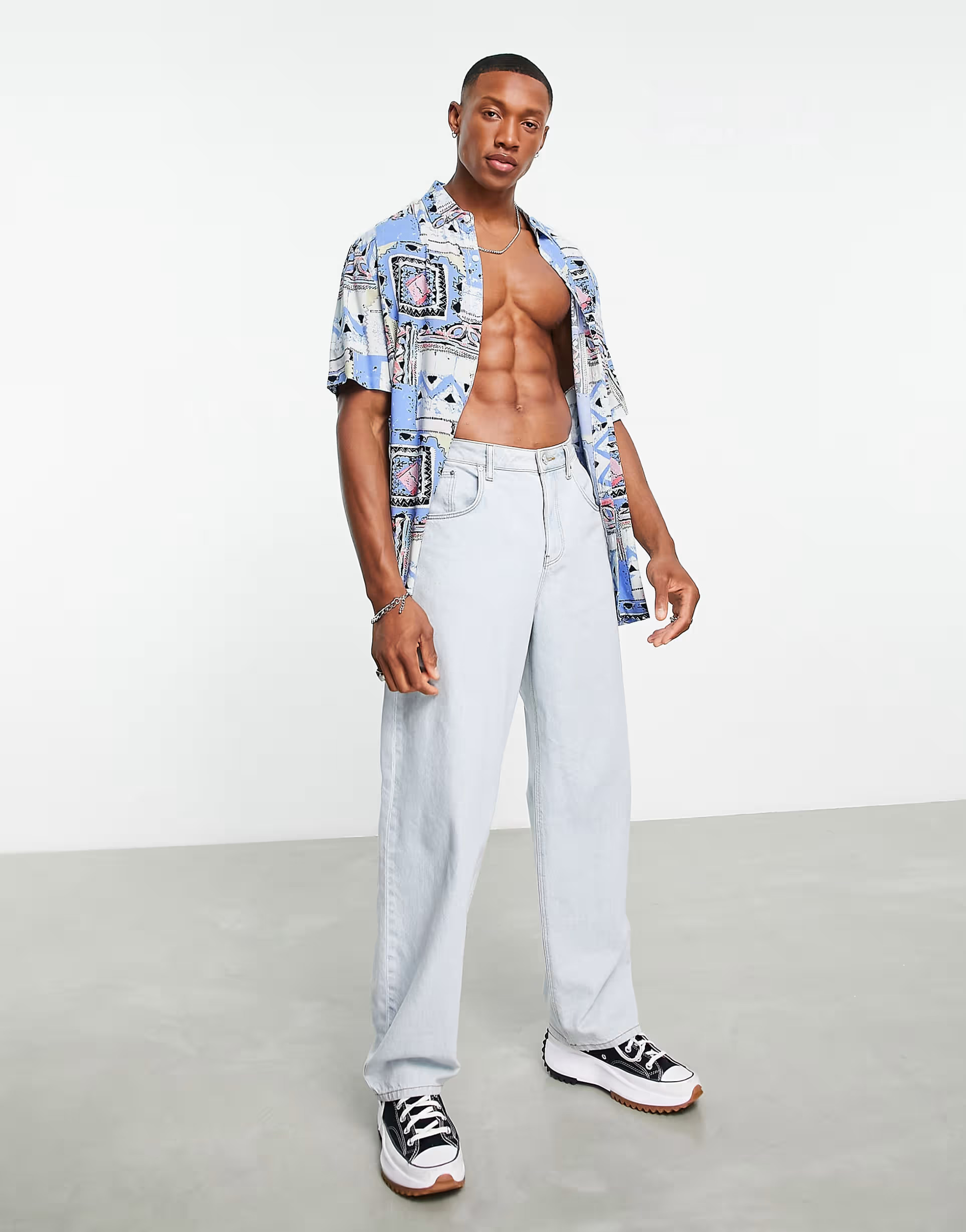 ASOS DESIGN relaxed shirt in pastel vintage inspired print | ASOS (Global)