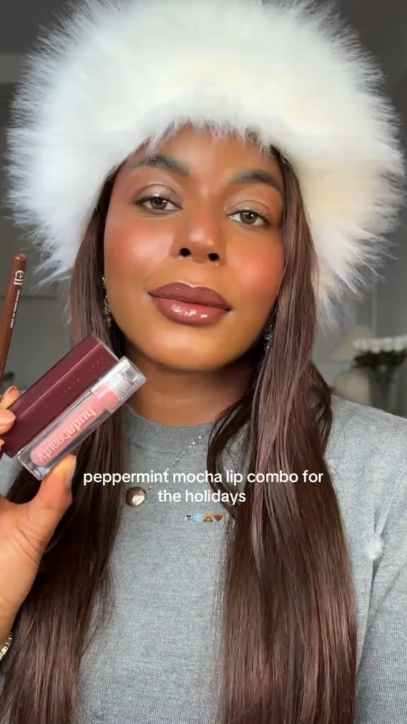 The perfect peppermint mocha lip combo for the holidays / winter makeup. I’m obsessed with this glossy brown berry lol combo that’s perfect for everyday or for a sultry New Year’s Eve makeup look. Using elf cosmetics, fenty beauty and Huda beauty! .. 

For more links to stocking stuffers, makeup bag, snow boots, holiday party dress finds, follow me on LTK! ✨

#LTKBeauty #LTKgrwm #LTKHoliday