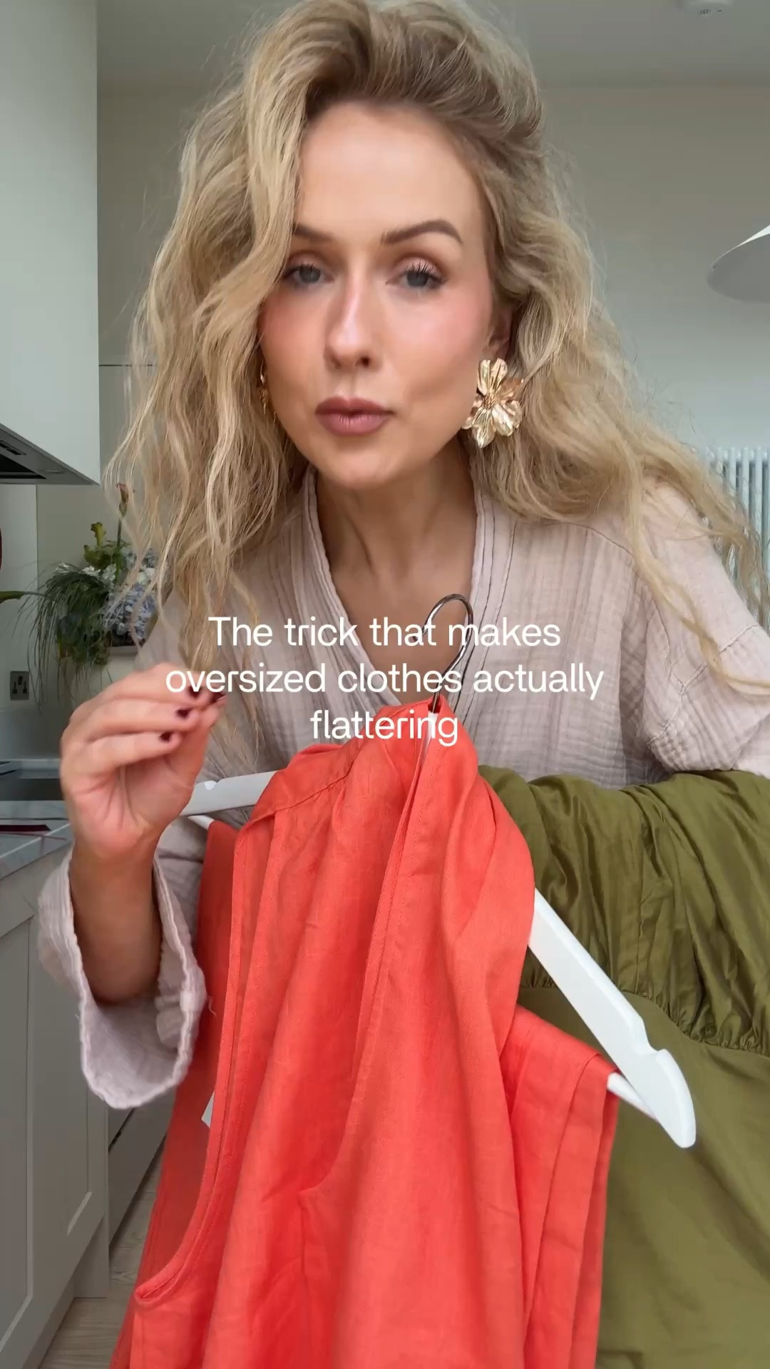 Oversized clothing styling with holiday pieces.