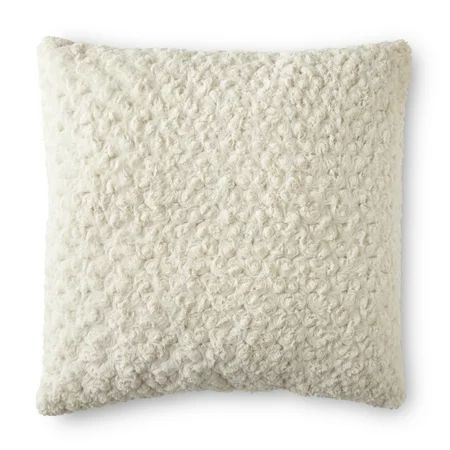 Better Homes & Gardens Rosette Plush Decorative Toss Pillow, 22", Ivory - Walmart.com | Walmart (US)