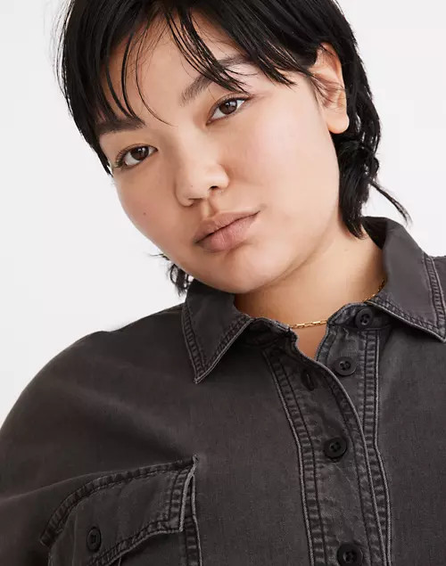 Plus Denim Popover Shirtdress in Lunar Wash | Madewell