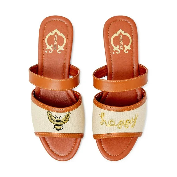 C. Wonder Women's Conversational Slide Sandals - Walmart.com | Walmart (US)