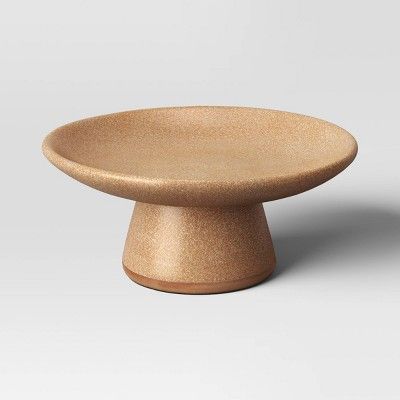 Ceramic Pedestal with Exposed Clay Bottom Brown - Threshold™ | Target