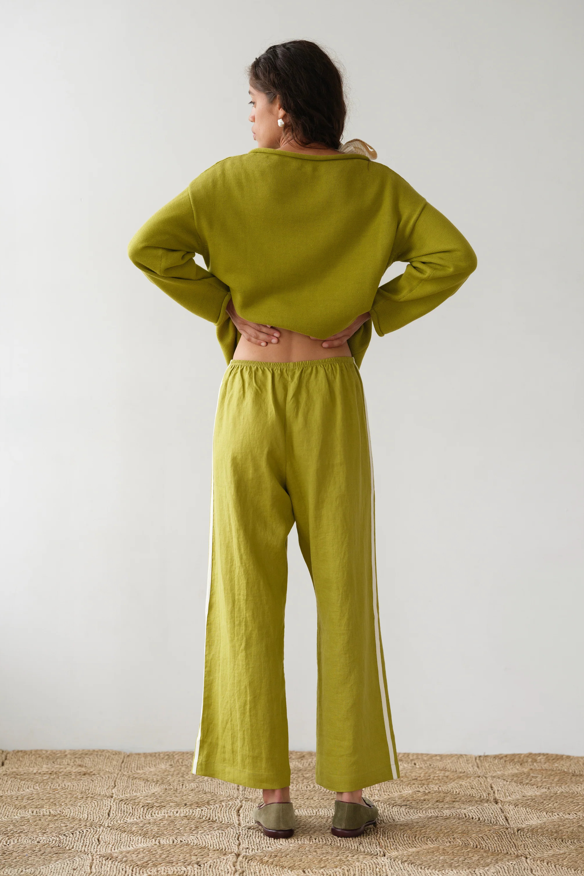 Pre-Order The Linen Crop Stripe Pant | DONNI.