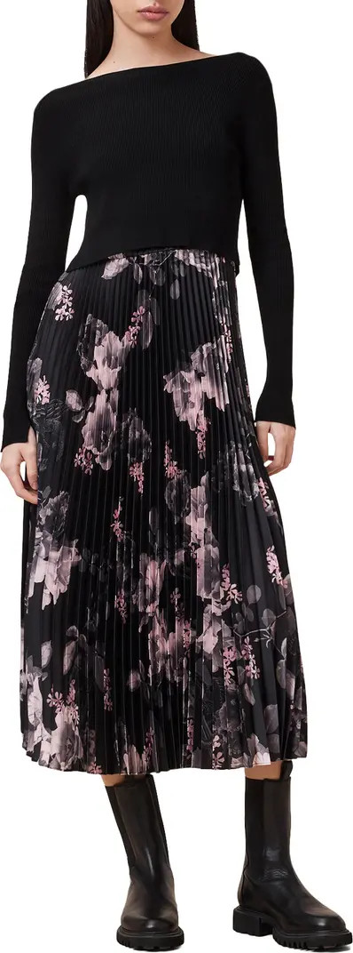 AllSaints Hera Crop Sweater & Midi Slipdress Set | Nordstrom | Nordstrom