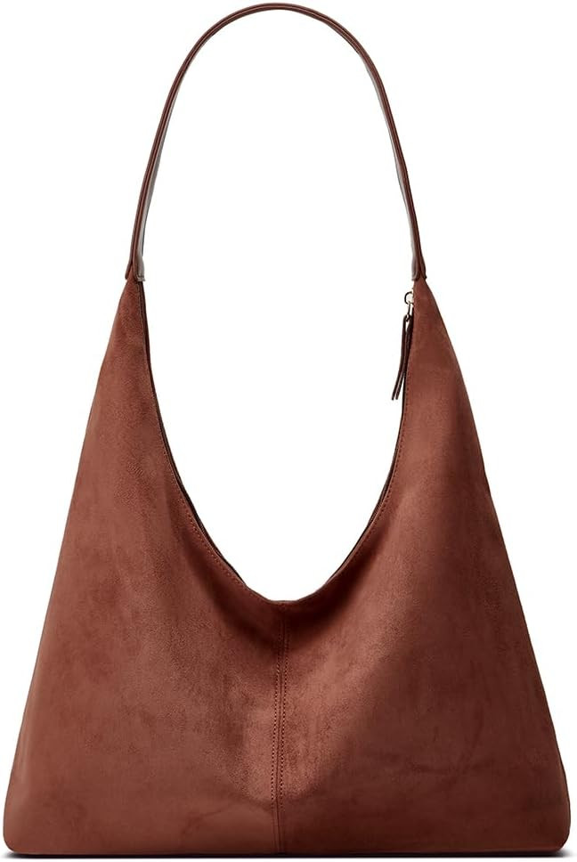 Trendy Faux Suede Shoulder Purse Bag Women Tote Hobo Purses Handbag Bags | Amazon (US)