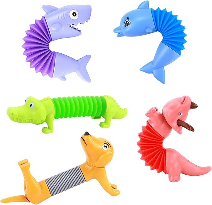 Kryfa Pop Tubes Sensory Toy, 5 Pcs Telescopic Pop Tubes Bulk, Autism Toys for Kids 5-7, Fidget To... | Amazon (US)