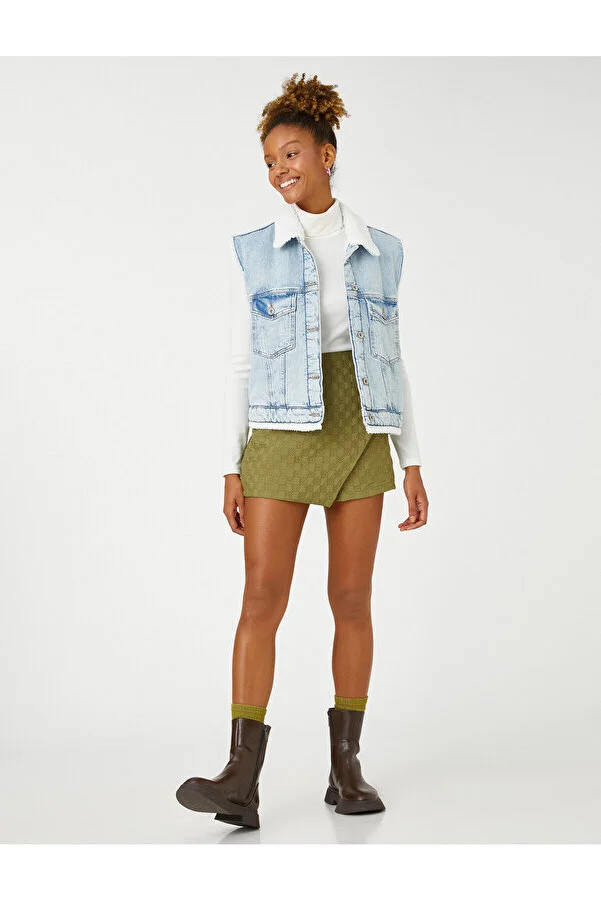 Strukturierter Mini-Shortsrock mit hoher Taille | Trendyol DE