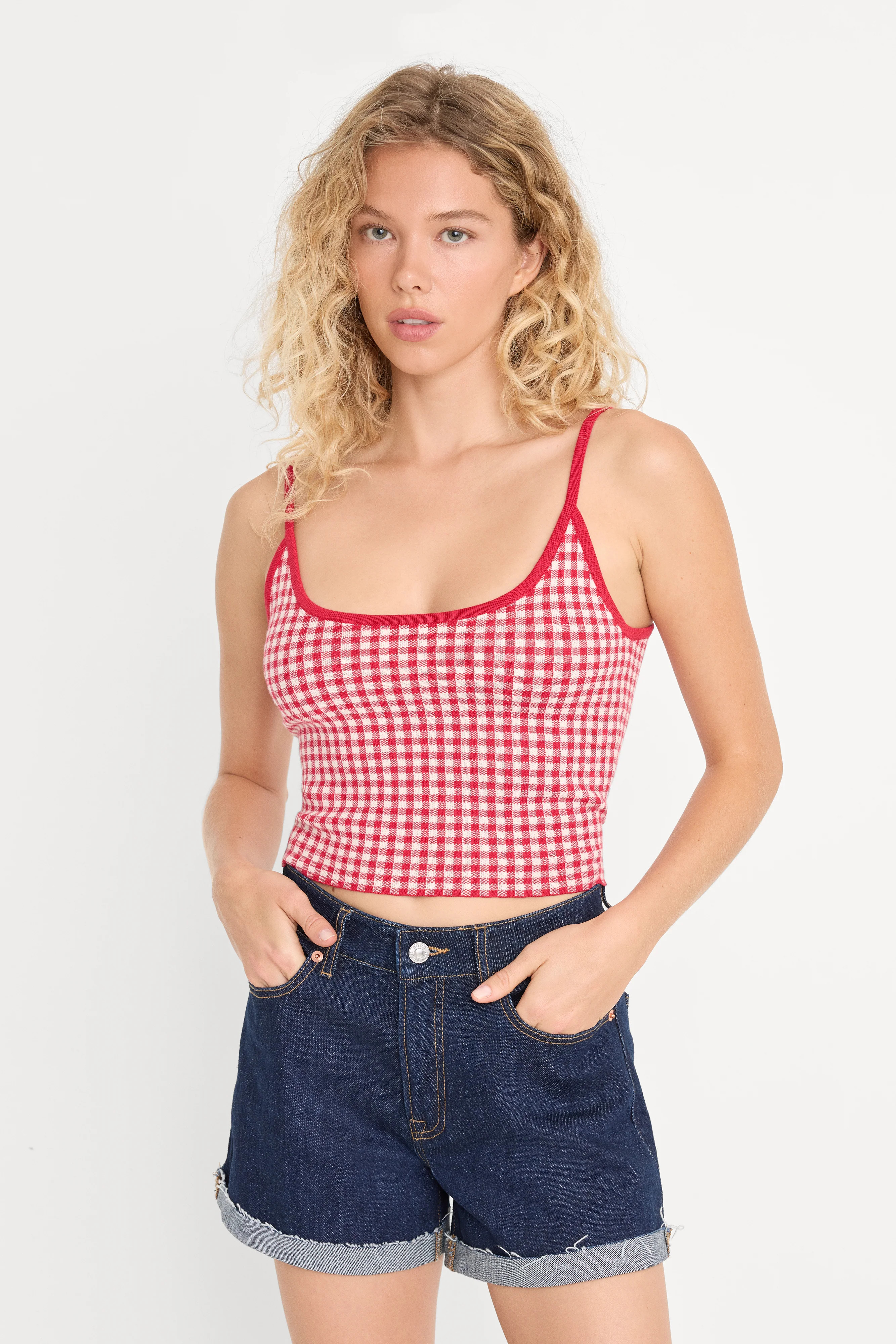 THE KEEPSAKE TANK | CHERRY GINGHAM - GOOD AMERICAN | Good American