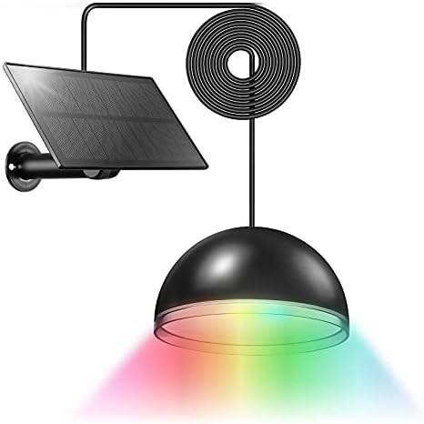 Linkind Comet Solar Pendant Light Multicolor, Solar Powered Shed Light Outdoor Barn Light with 5M... | Amazon (US)