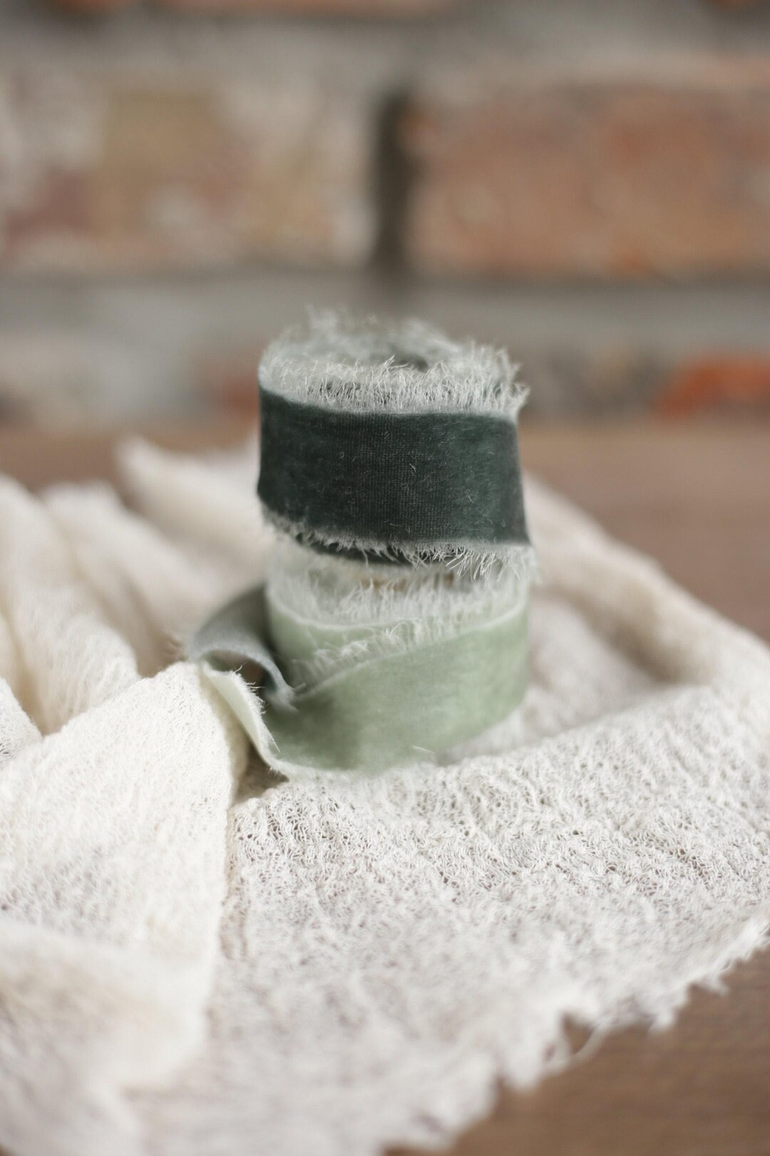 Hand Dyed Silk Velvet Ribbon, Sage Green Wedding Decor, Artisanal Trim - Etsy | Etsy (Global)