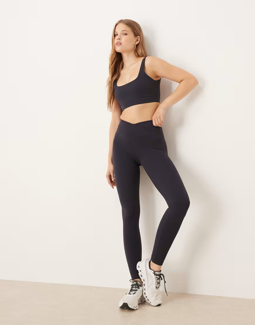 Tala DayFlex wrap high waisted legging in midnight navy | ASOS (Global)