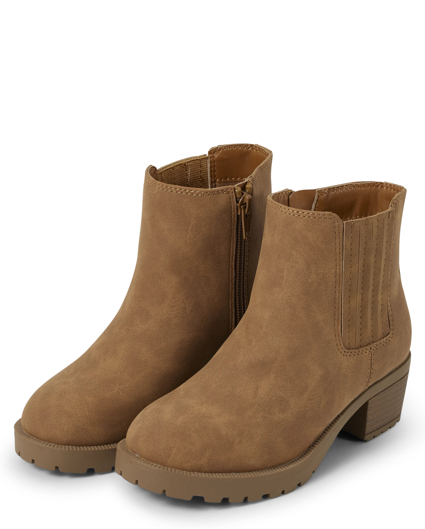 Tween Girls Faux Suede Chelsea Booties - tan | The Children's Place