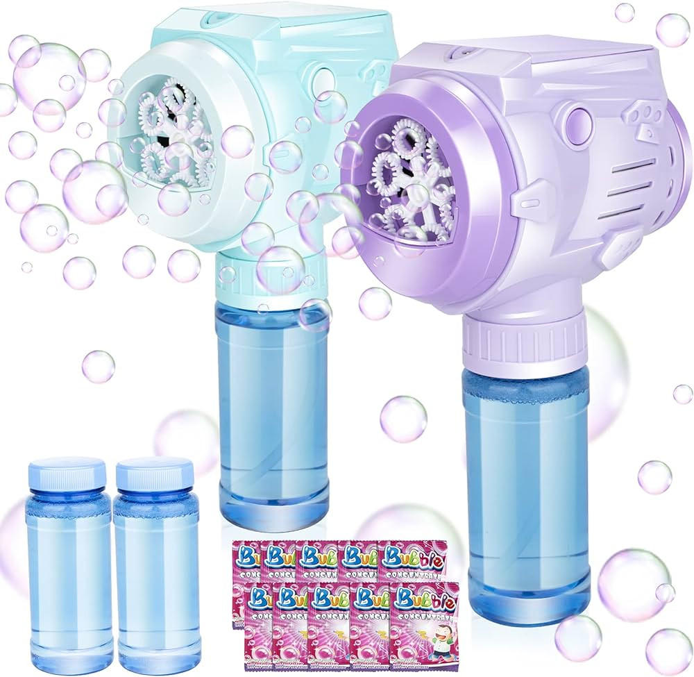 Automatic Bubble Guns with Light, Zealous 2pc High Output Bubble Machines with Bubble Solution & ... | Amazon (US)