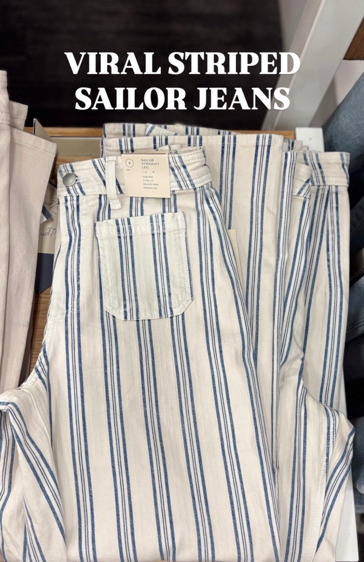 🤍 These sailor jeans are super popular right now & this new striped pattern is SO GOOD🙌🏼

They’re giving beachy / summer vibes and I’m here for it! 

Run tts. 



#LTKootd #LTKSeasonal #LTKTravel