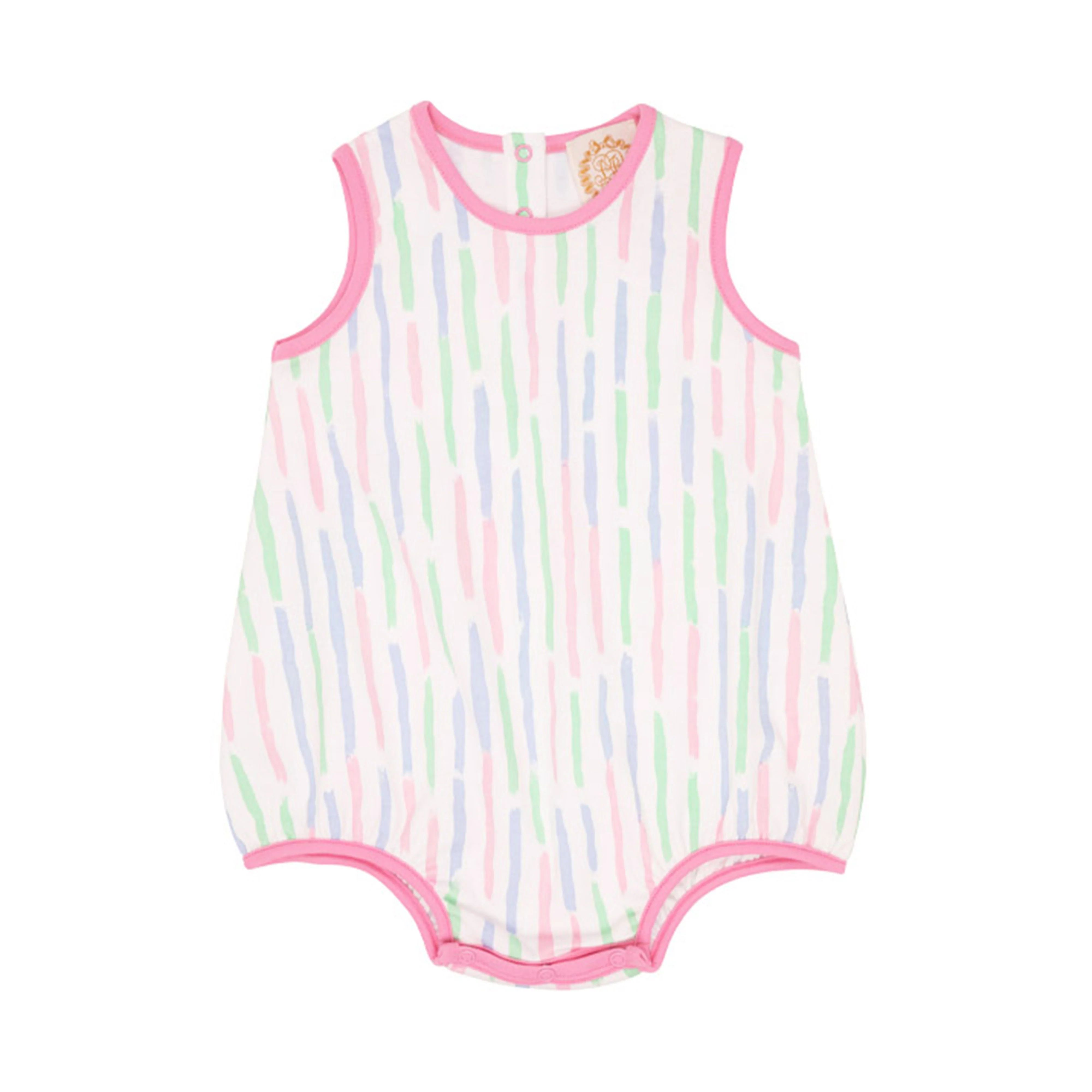 Patton Play Bubble - White Sand Watercolor with Hamptons Hot Pink | The Beaufort Bonnet Company