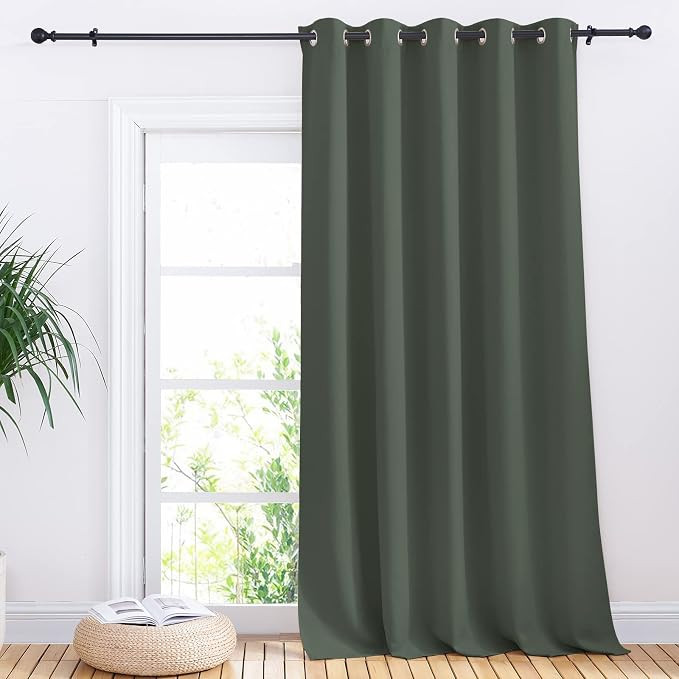 NICETOWN Window Blackout Curtain Panel for Living Room, Dark Mallard, 1 Panel, 70 x 95 inch, Ther... | Amazon (US)