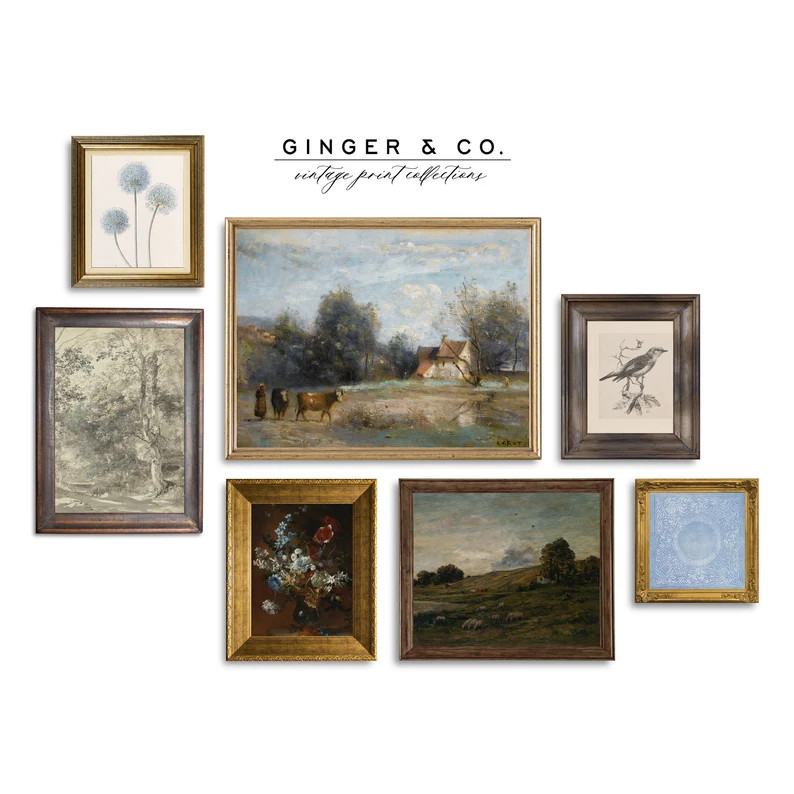 Antique Moody Spring Gallery Wall Art Prints Set 4 PRINTABLE DIGITAL DOWNLOAD French Country Cott... | Etsy (US)