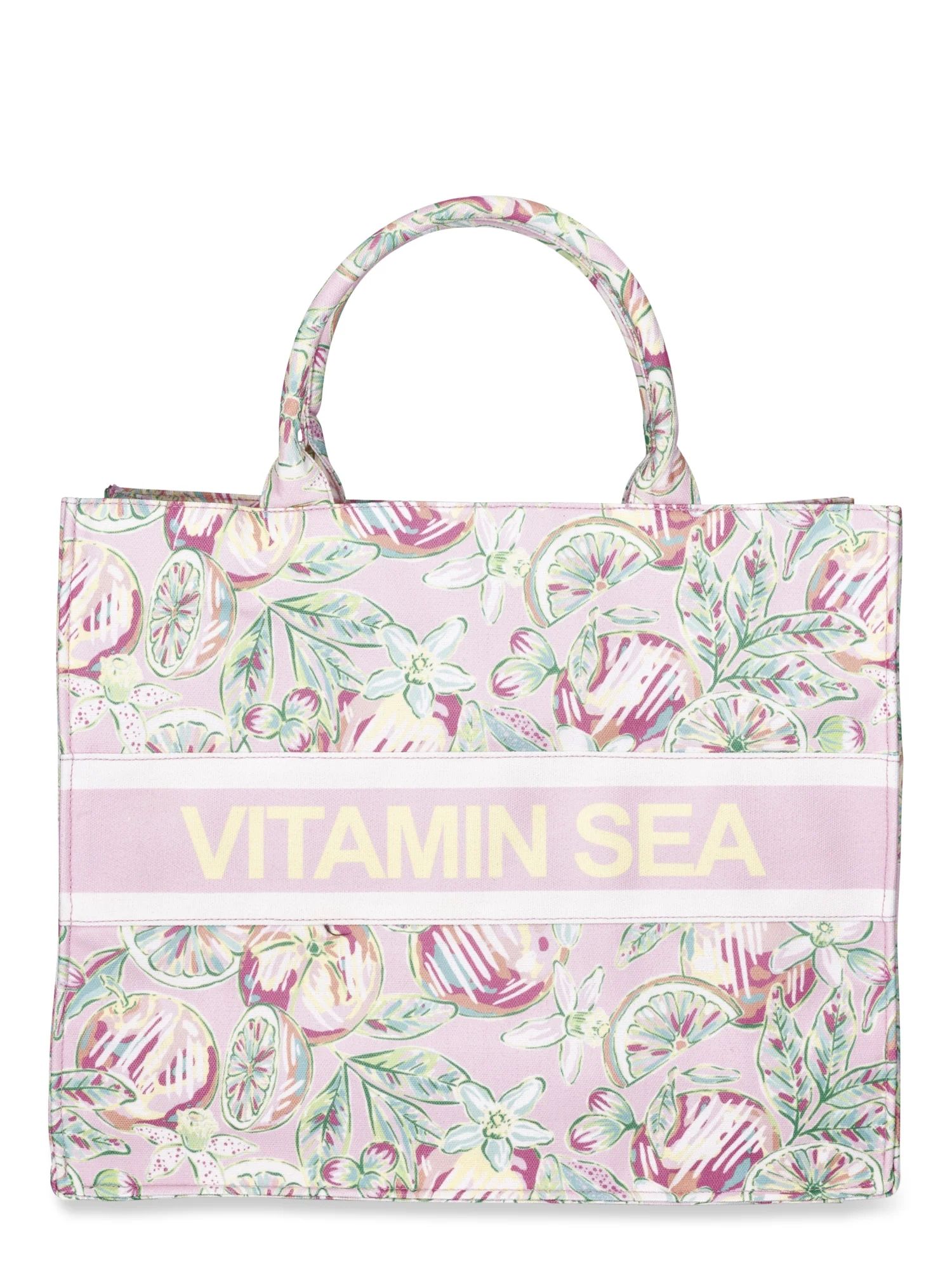 London Fog Women's Vitamin Sea Canvas Tote Bag, Pink | Walmart (US)