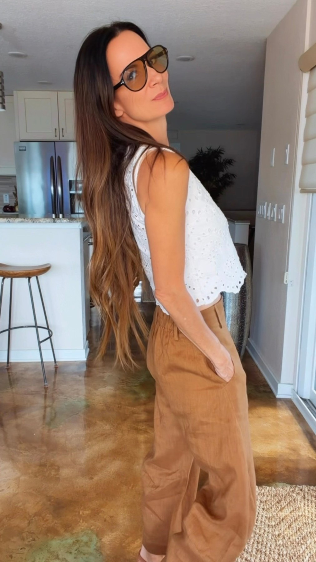 Some outfits just do all the work for you. 🤎

A little eyelet top, linen pants, woven flats, oversized sunnies, and suddenly I’m giving “summer plans” energy even if I’m just running errands. 😏

Easy, comfortable, chic… exactly how I like to get dressed.

Use code NICOLE15 to save. ✨

#SummerStyle #EffortlessChic #RUTIStyle #Over50Fashion #NicoleColeeStyle

#LTKdayinmylife #LTKgrwm #LTKootd