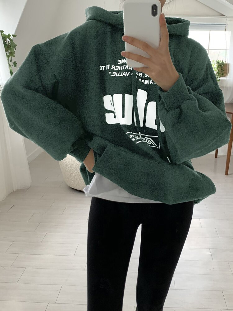 Dazy-Less Slogan Graphic Drop Shoulder Oversized Hoodie Without Tee | SHEIN