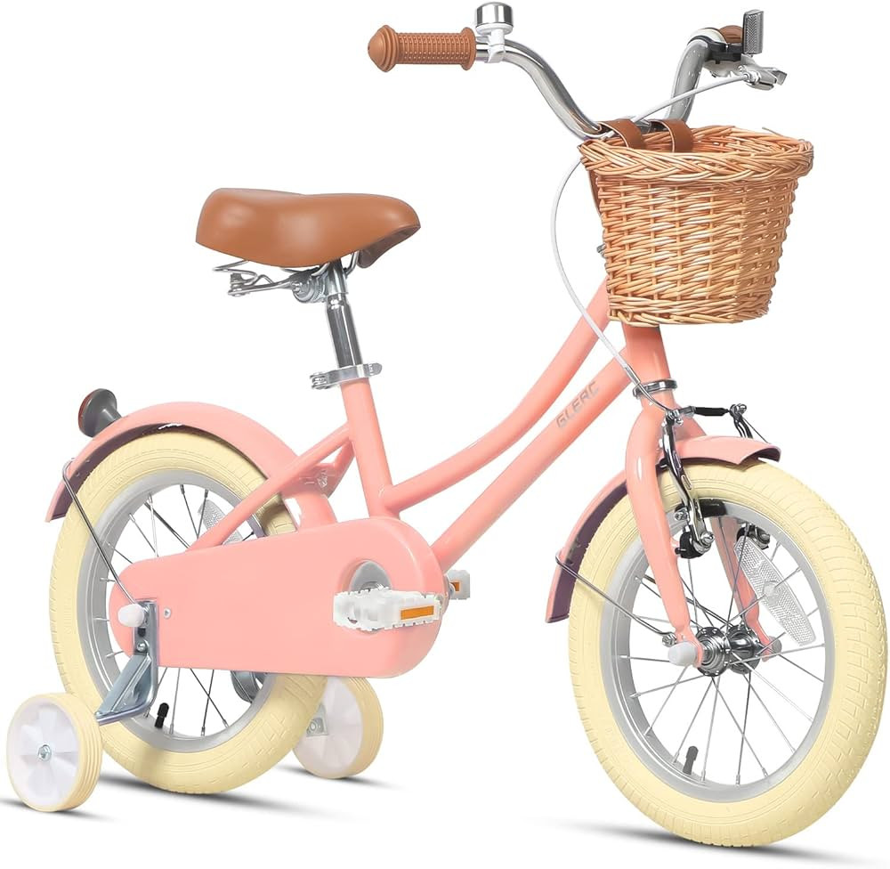 Little Molly 12-20 inch Kids Retro Cruiser Bike for 2-13 Year Old with Wicker Basket & Training W... | Amazon (US)