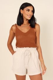 Danielle Knit Tank Top - Brown | Petal & Pup (US)